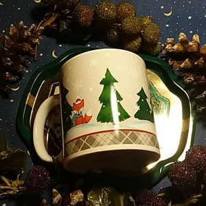 Fox Christmas mug and snack tray.